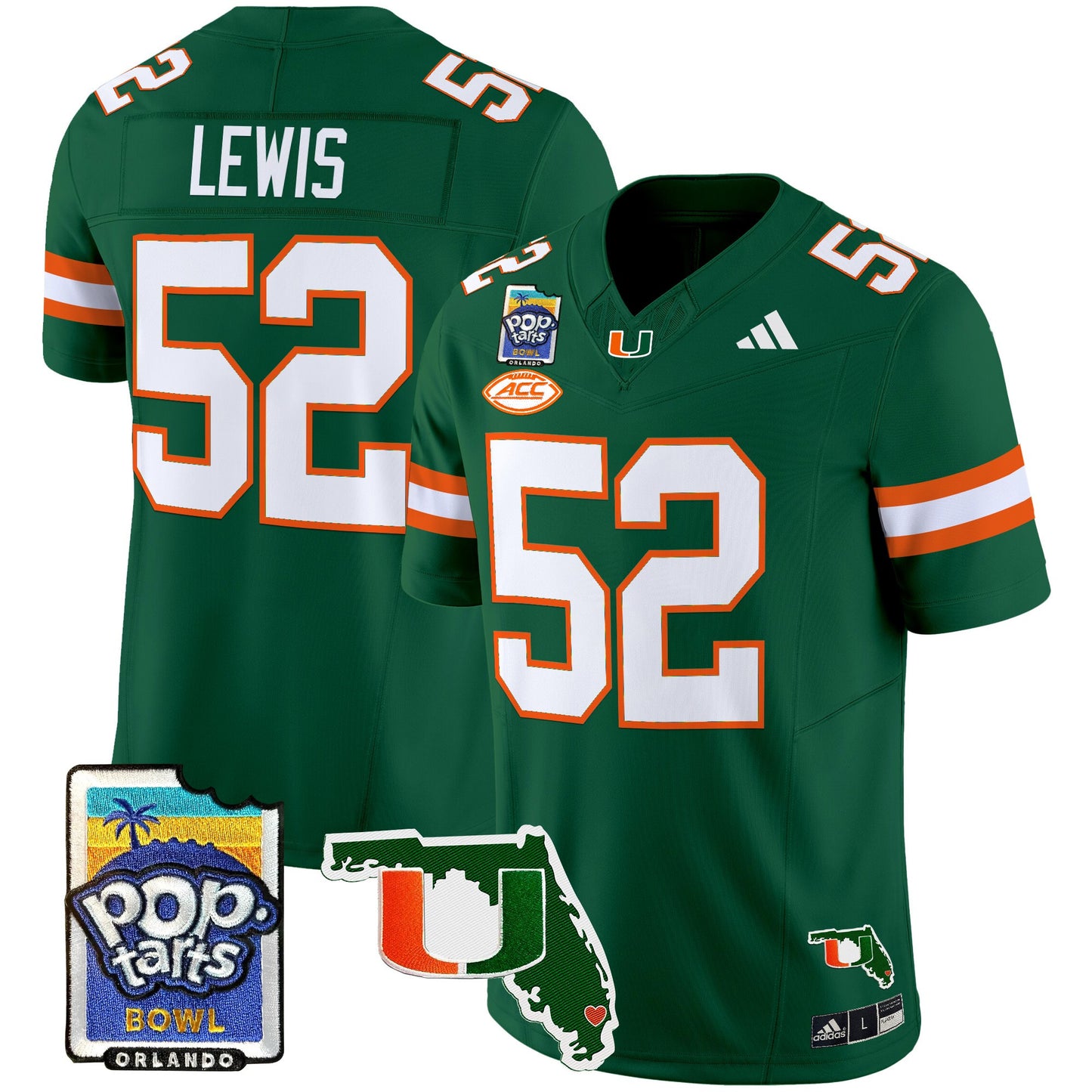 Miami Hurricanes 2025 PopTarts Bowl Patch Vapor Limited Jersey - All Stitched