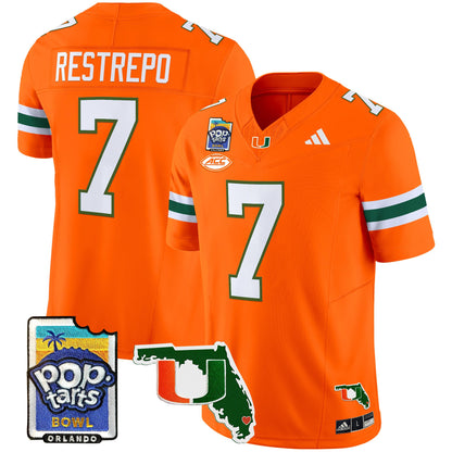 Miami Hurricanes 2025 PopTarts Bowl Patch Vapor Limited Jersey - All Stitched