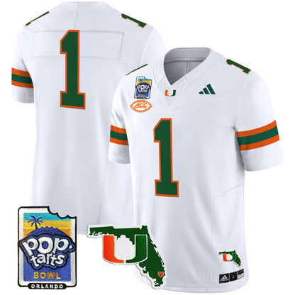 Miami Hurricanes 2025 PopTarts Bowl Patch Vapor Limited Jersey - All Stitched