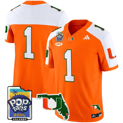 Miami Hurricanes 2025 PopTarts Bowl Patch Vapor Limited Jersey - All Stitched