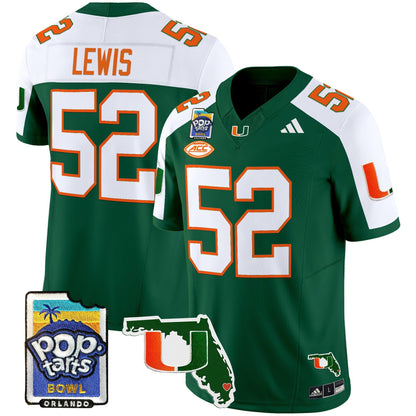 Miami Hurricanes 2025 PopTarts Bowl Patch Vapor Limited Jersey - All Stitched