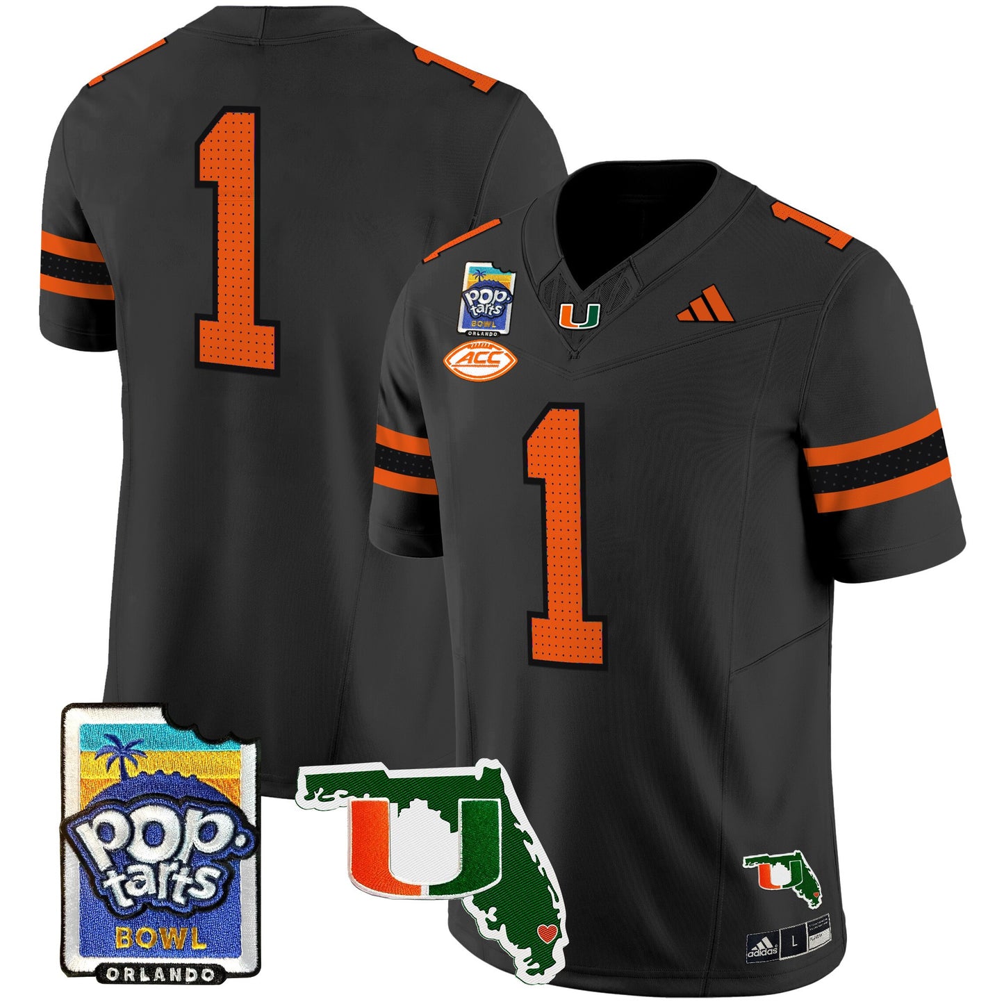 Miami Hurricanes 2025 PopTarts Bowl Patch Vapor Limited Jersey - All Stitched