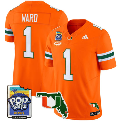 Miami Hurricanes 2025 PopTarts Bowl Patch Vapor Limited Jersey - All Stitched