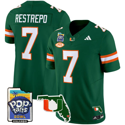 Miami Hurricanes 2025 PopTarts Bowl Patch Vapor Limited Jersey - All Stitched