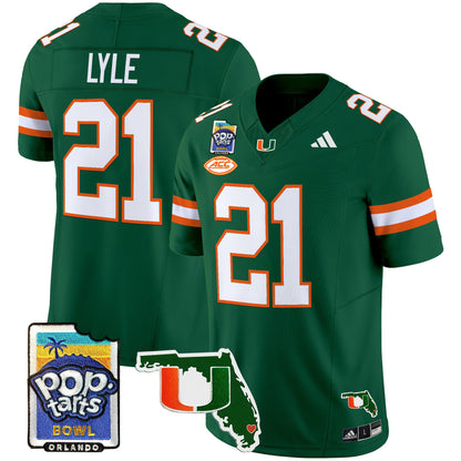 Miami Hurricanes 2025 PopTarts Bowl Patch Vapor Limited Jersey - All Stitched