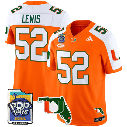 Miami Hurricanes 2025 PopTarts Bowl Patch Vapor Limited Jersey - All Stitched