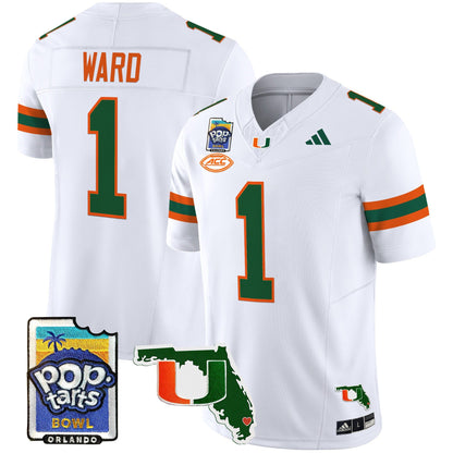 Miami Hurricanes 2025 PopTarts Bowl Patch Vapor Limited Jersey - All Stitched