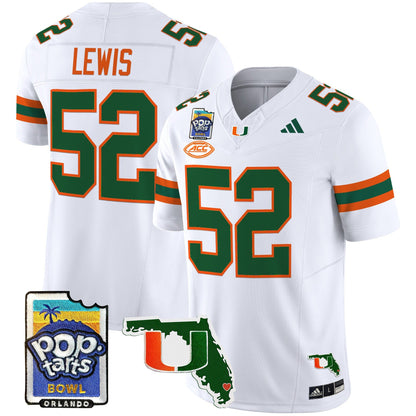 Miami Hurricanes 2025 PopTarts Bowl Patch Vapor Limited Jersey - All Stitched