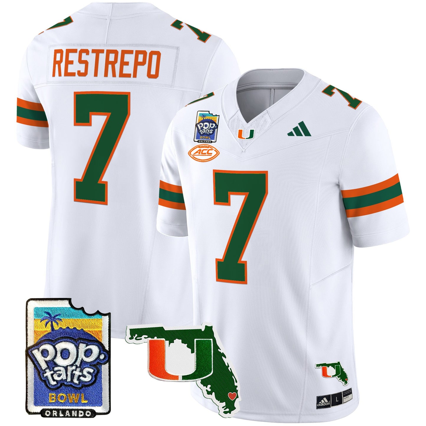 Miami Hurricanes 2025 PopTarts Bowl Patch Vapor Limited Jersey - All Stitched