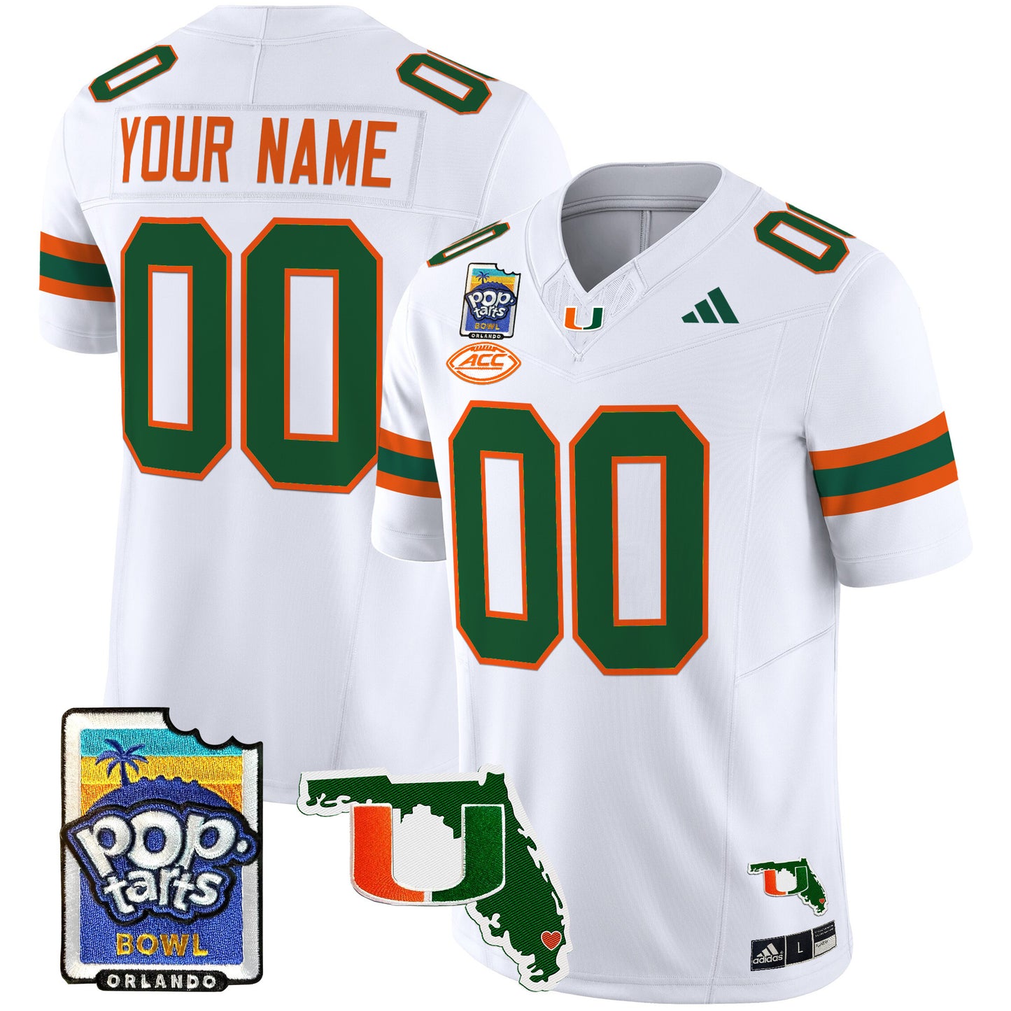 Miami Hurricanes 2025 PopTarts Bowl Patch Vapor Limited Custom Jersey - All Stitched