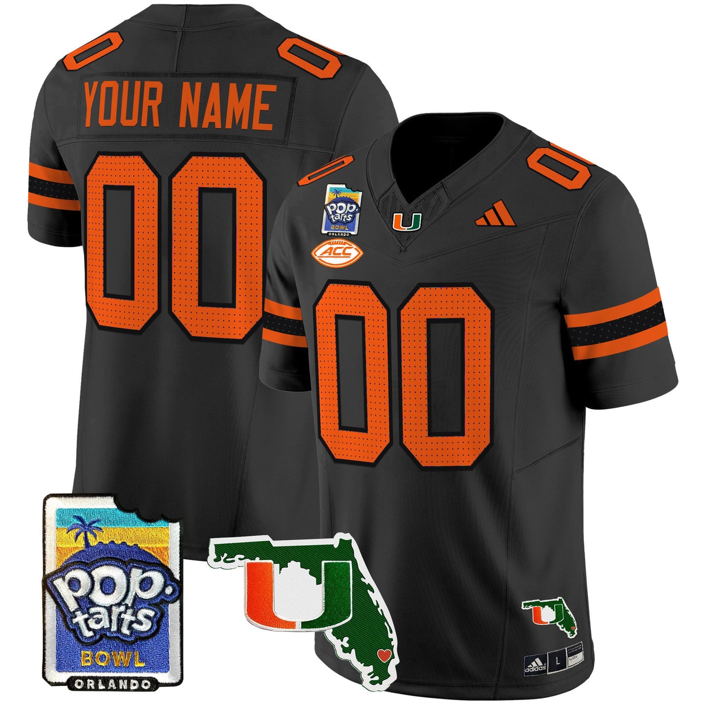 Miami Hurricanes 2025 PopTarts Bowl Patch Vapor Limited Custom Jersey - All Stitched