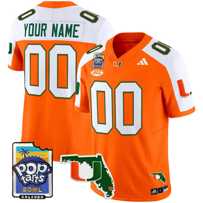 Miami Hurricanes 2025 PopTarts Bowl Patch Vapor Limited Custom Jersey - All Stitched