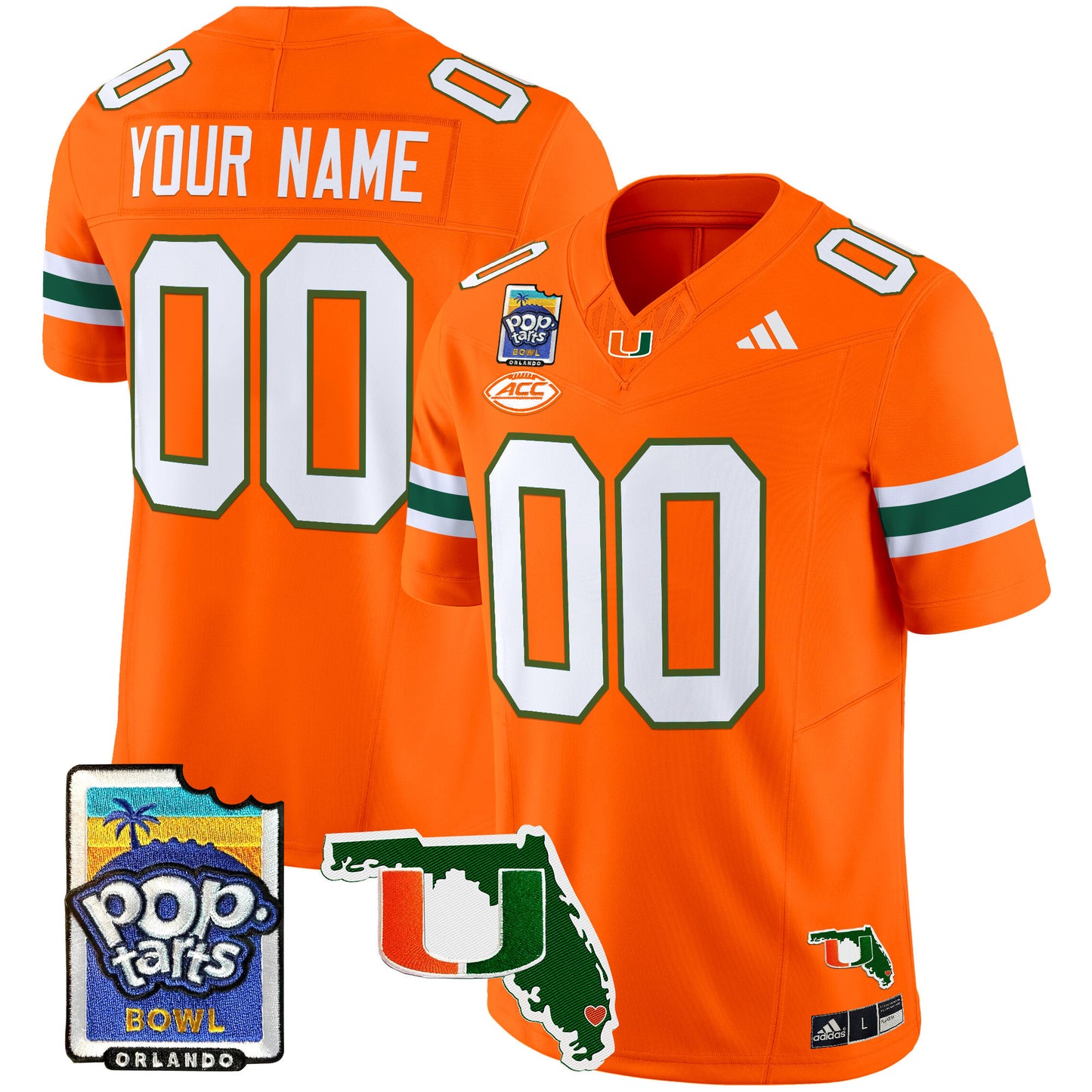 Miami Hurricanes 2025 PopTarts Bowl Patch Vapor Limited Custom Jersey - All Stitched