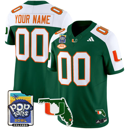 Miami Hurricanes 2025 PopTarts Bowl Patch Vapor Limited Custom Jersey - All Stitched