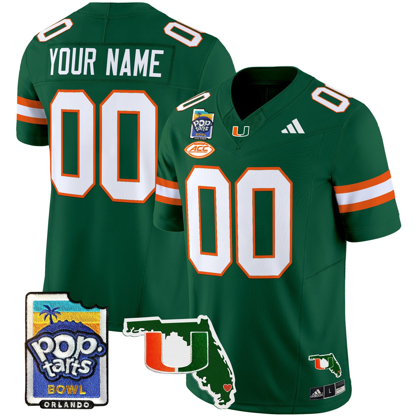 Miami Hurricanes 2025 PopTarts Bowl Patch Vapor Limited Custom Jersey - All Stitched