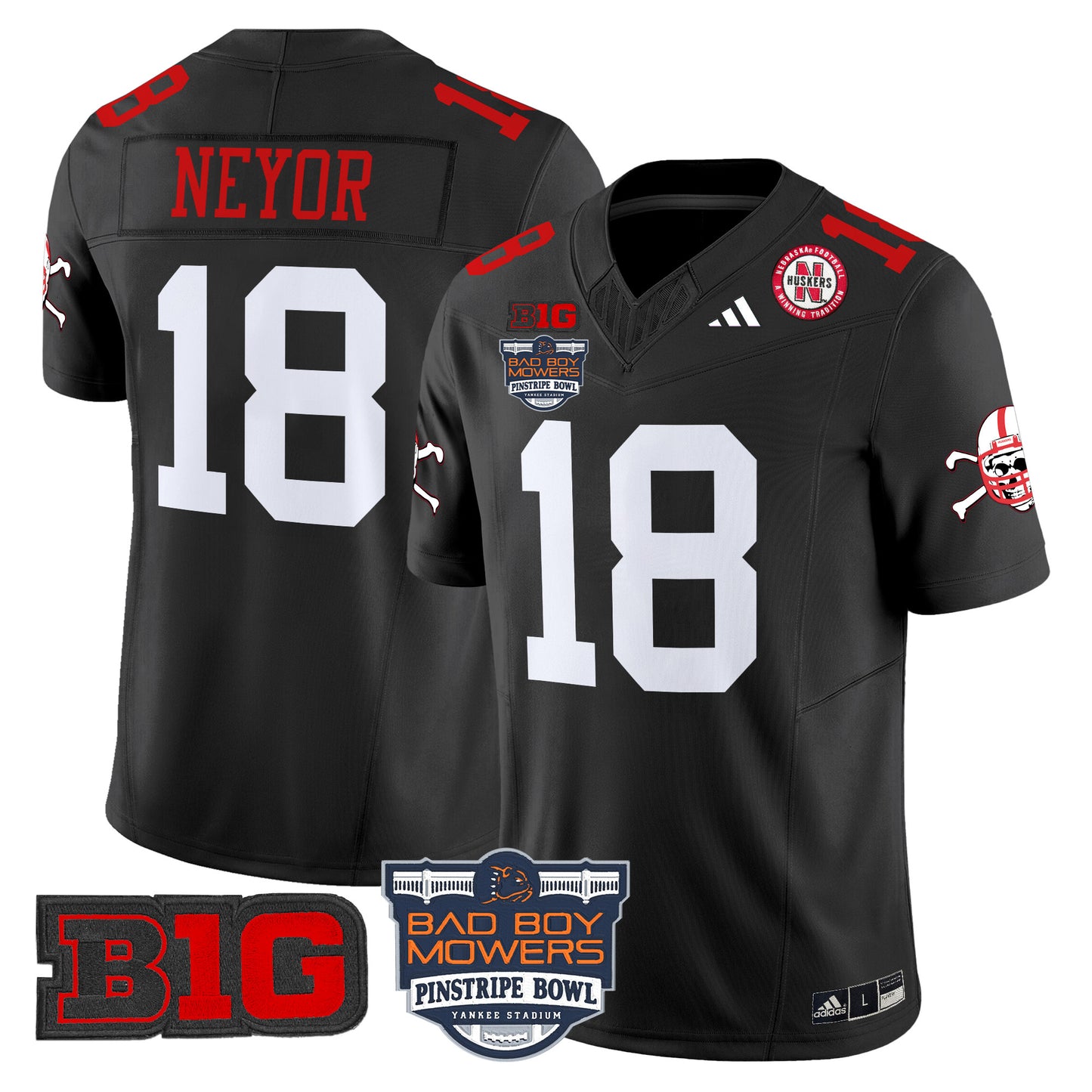 Nebraska Cornhuskers 2025 Pinstripe Bowl Patch Vapor Limited Jersey - All Stitched