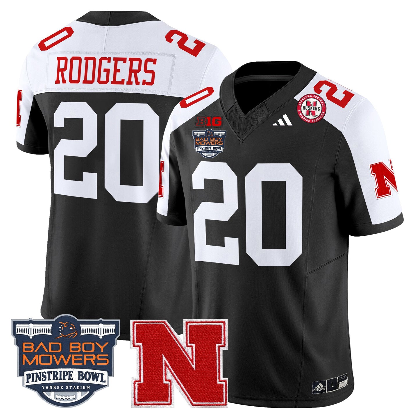 Nebraska Cornhuskers 2025 Pinstripe Bowl Patch Vapor Limited Jersey - All Stitched