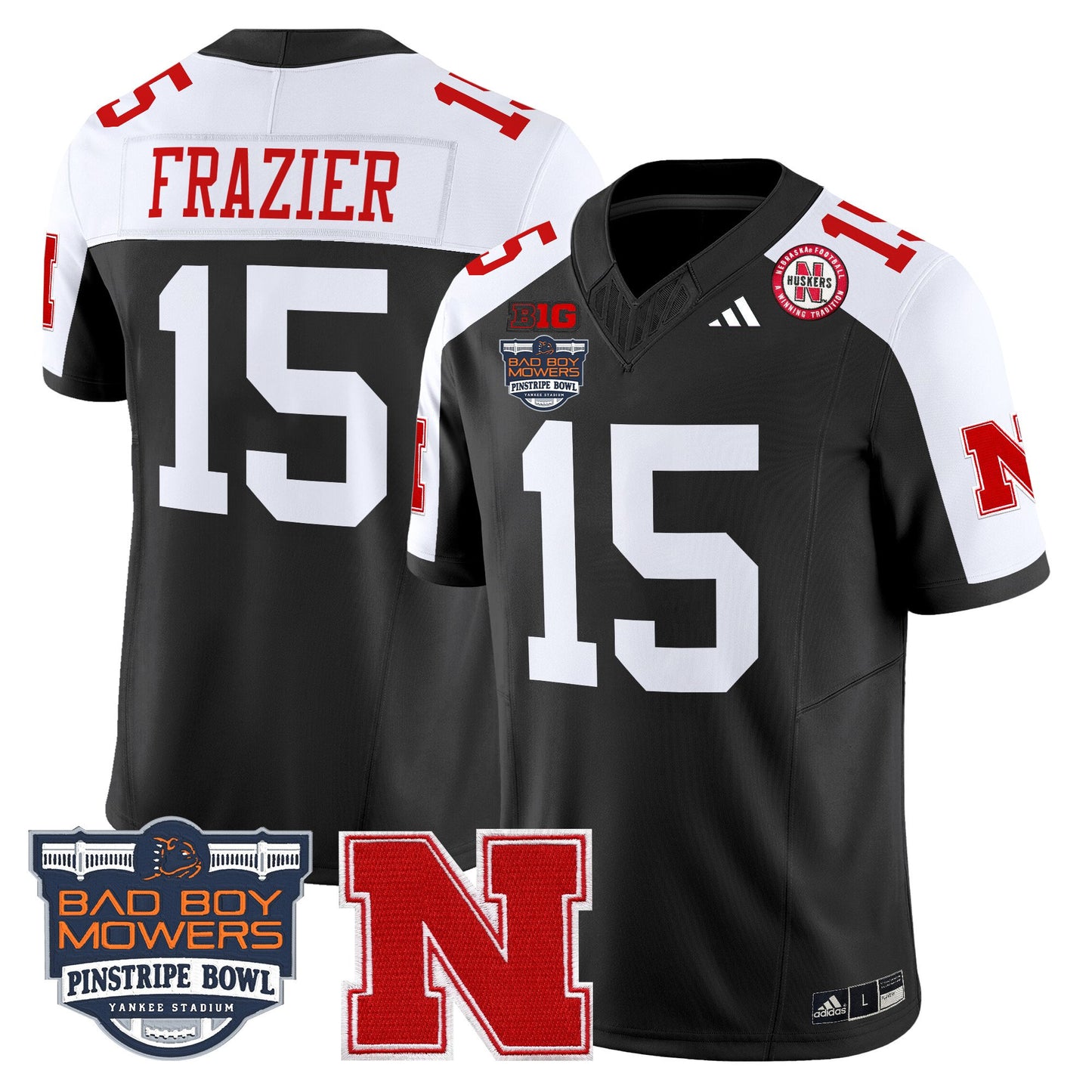 Nebraska Cornhuskers 2025 Pinstripe Bowl Patch Vapor Limited Jersey - All Stitched