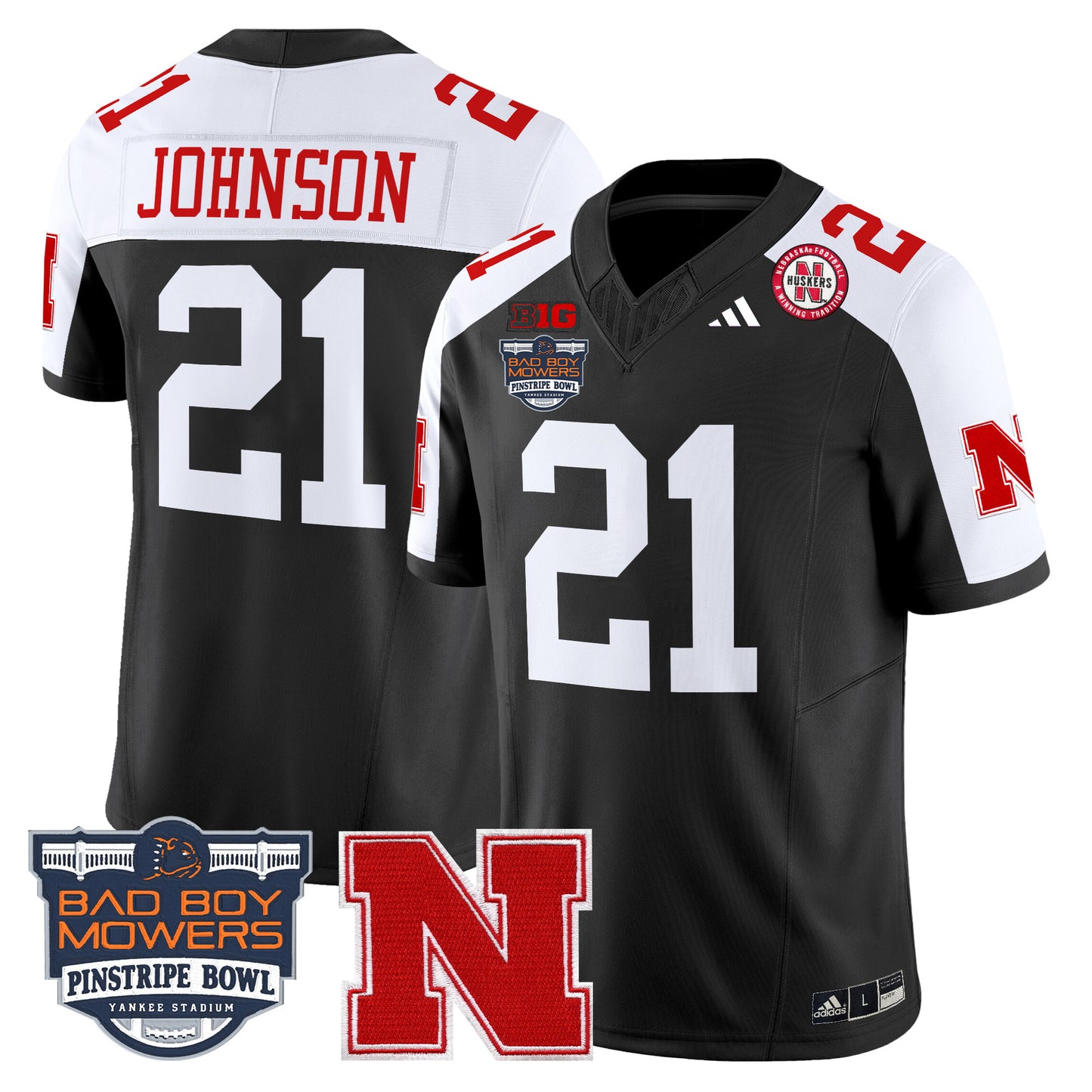 Nebraska Cornhuskers 2025 Pinstripe Bowl Patch Vapor Limited Jersey - All Stitched