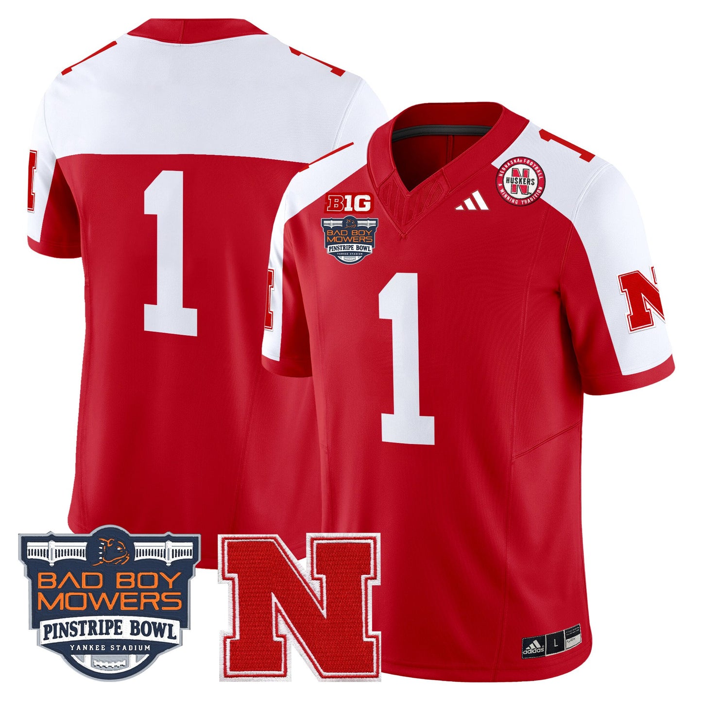 Nebraska Cornhuskers 2025 Pinstripe Bowl Patch Vapor Limited Jersey - All Stitched