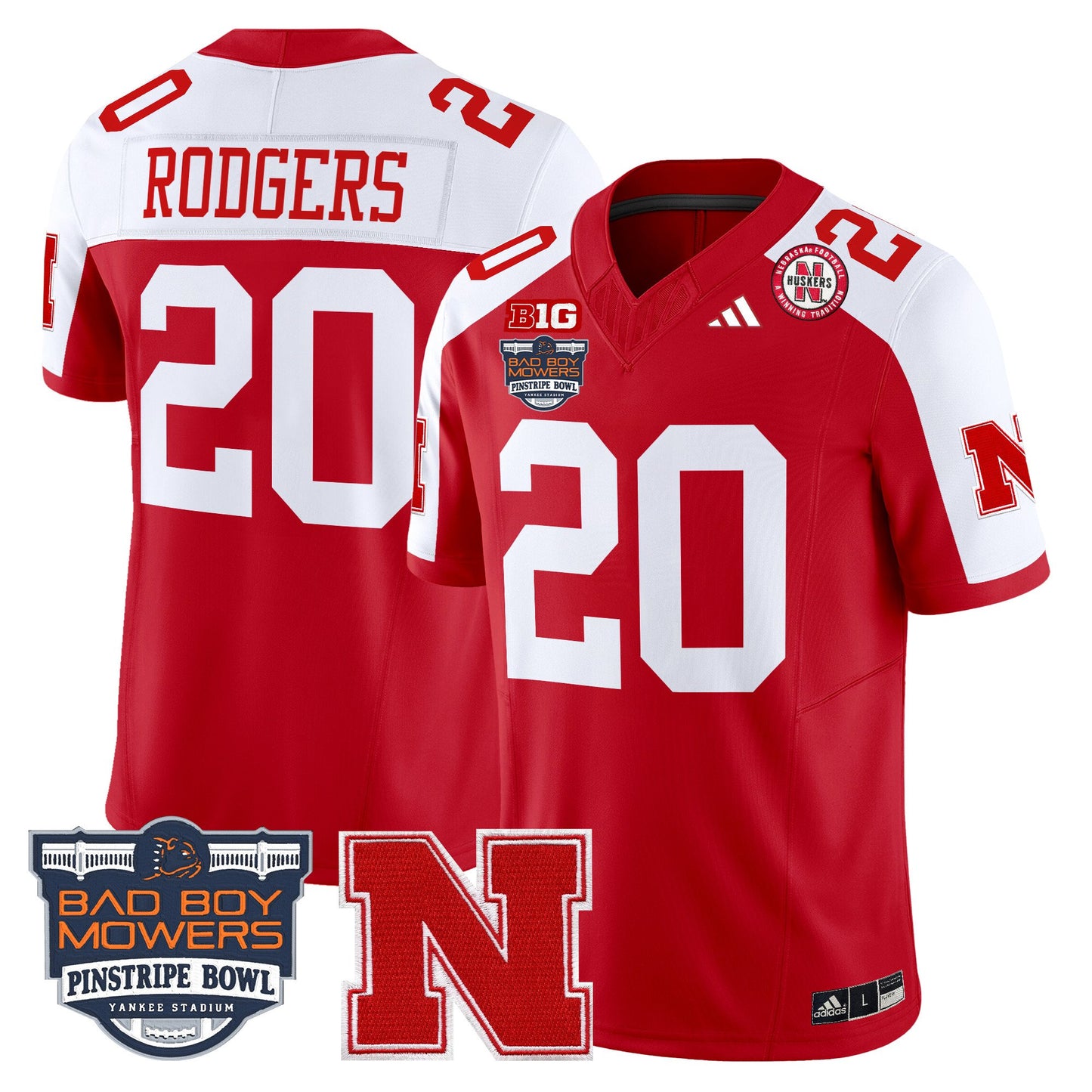 Nebraska Cornhuskers 2025 Pinstripe Bowl Patch Vapor Limited Jersey - All Stitched