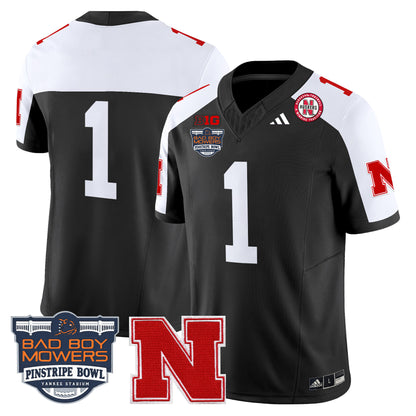 Nebraska Cornhuskers 2025 Pinstripe Bowl Patch Vapor Limited Jersey - All Stitched