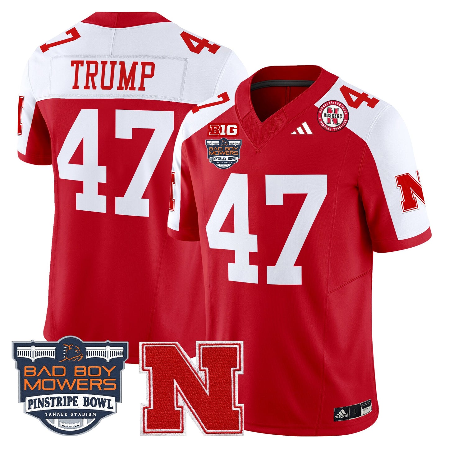 Nebraska Cornhuskers 2025 Pinstripe Bowl Patch Vapor Limited Jersey - All Stitched