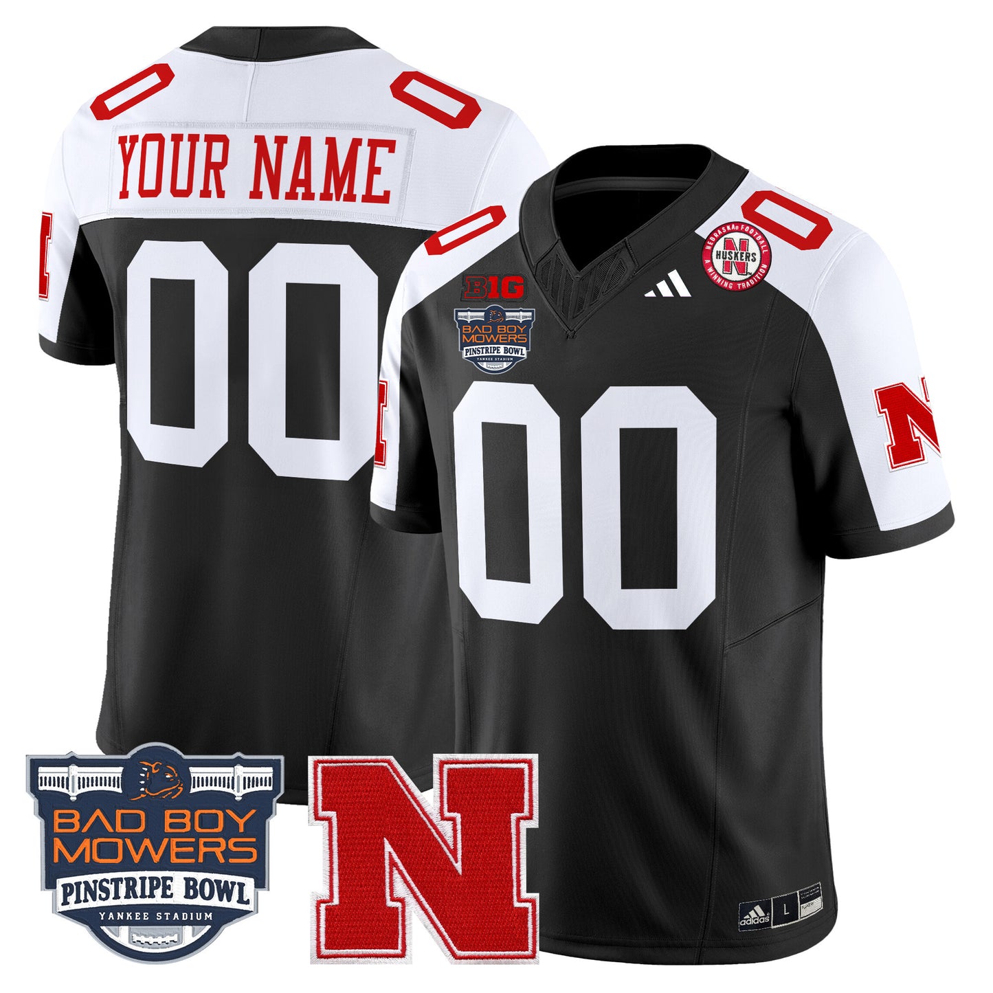 Nebraska Cornhuskers 2025 Pinstripe Bowl Patch Vapor Limited Custom Jersey - All Stitched