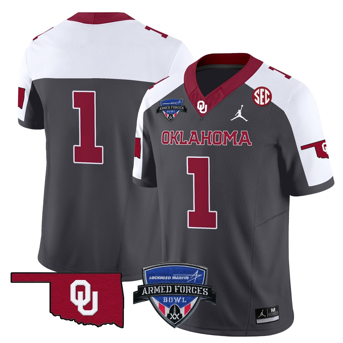 Oklahoma Sooners 2025 Armed Forces Bowl Patch Vapor Limited Jersey - All Stitched