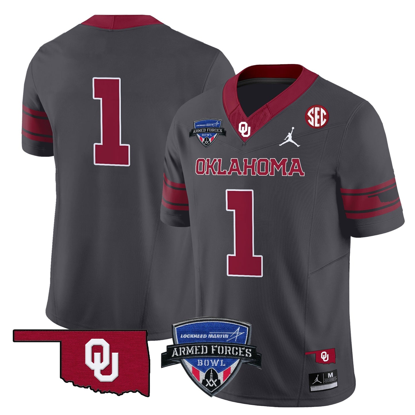 Oklahoma Sooners 2025 Armed Forces Bowl Patch Vapor Limited Jersey - All Stitched