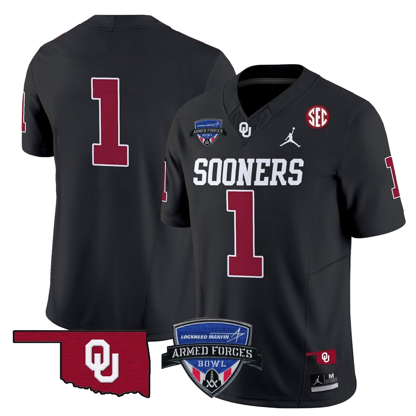 Oklahoma Sooners 2025 Armed Forces Bowl Patch Vapor Limited Jersey - All Stitched