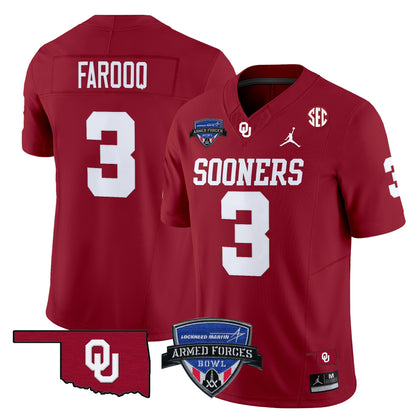 Oklahoma Sooners 2025 Armed Forces Bowl Patch Vapor Limited Jersey - All Stitched