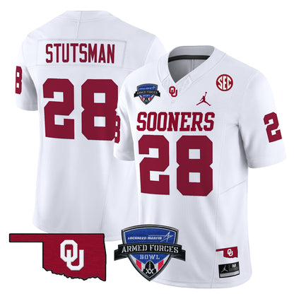 Oklahoma Sooners 2025 Armed Forces Bowl Patch Vapor Limited Jersey - All Stitched