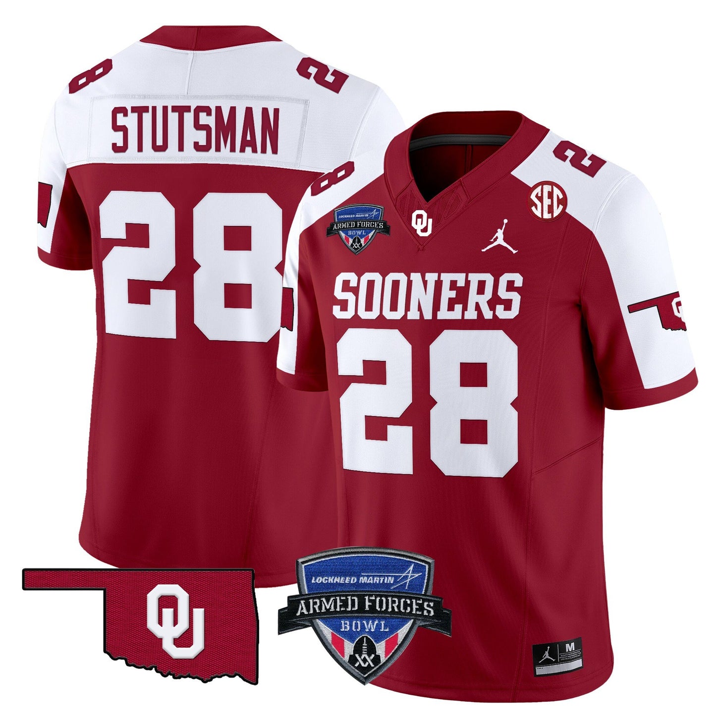 Oklahoma Sooners 2025 Armed Forces Bowl Patch Vapor Limited Jersey - All Stitched