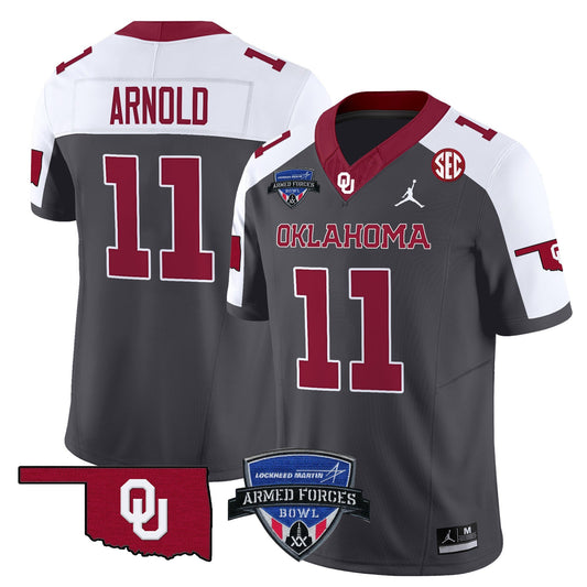 Oklahoma Sooners 2025 Armed Forces Bowl Patch Vapor Limited Jersey - All Stitched