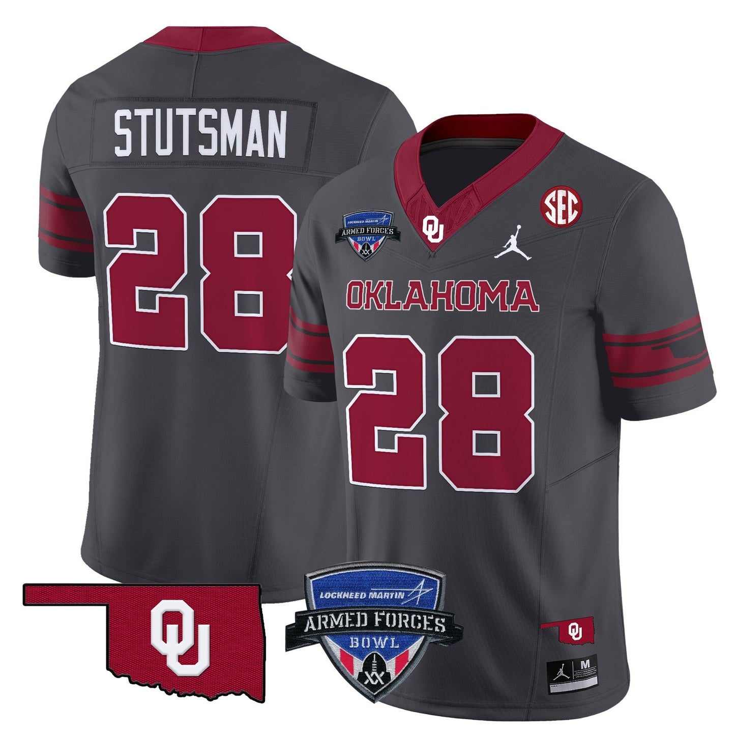 Oklahoma Sooners 2025 Armed Forces Bowl Patch Vapor Limited Jersey - All Stitched