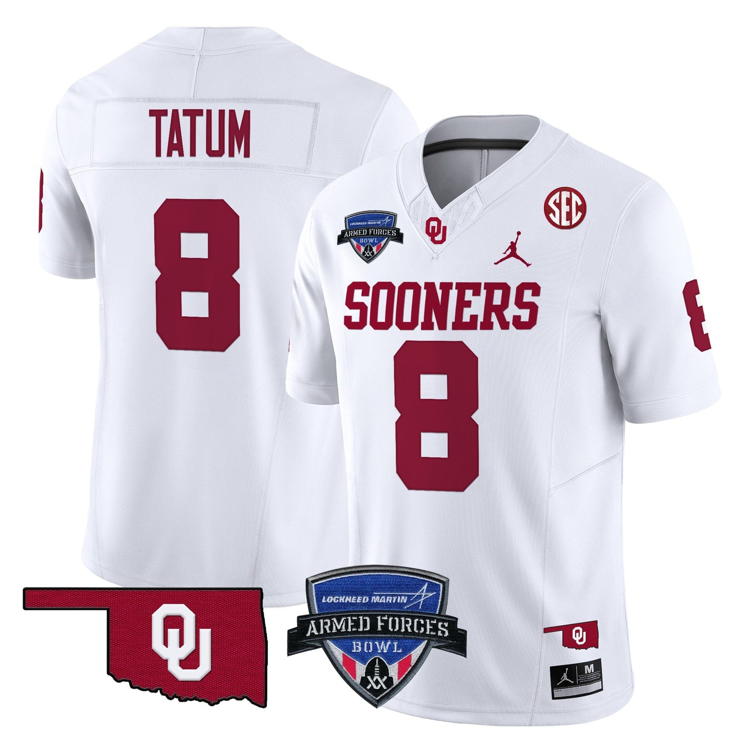 Oklahoma Sooners 2025 Armed Forces Bowl Patch Vapor Limited Jersey - All Stitched