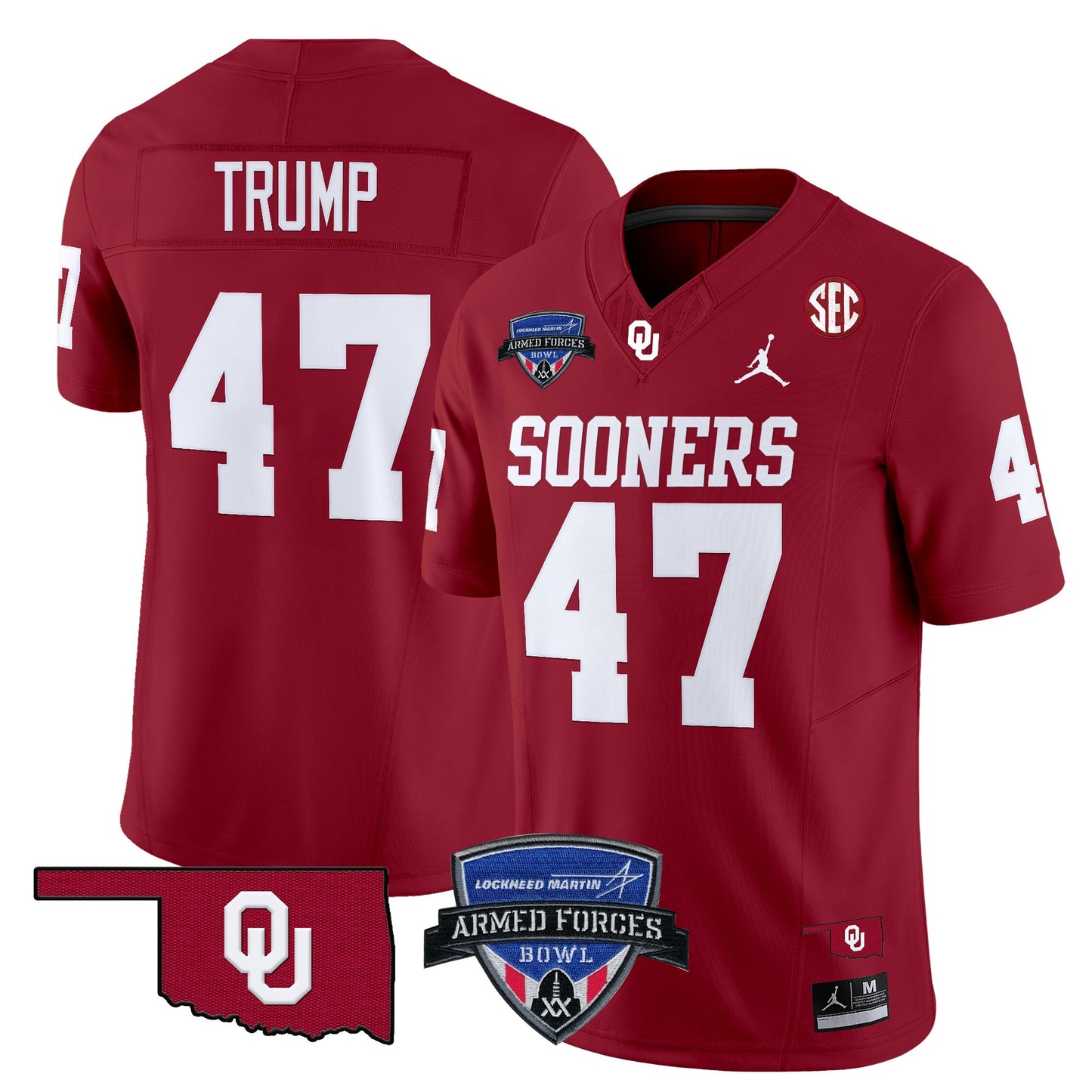 Oklahoma Sooners 2025 Armed Forces Bowl Patch Vapor Limited Jersey - All Stitched