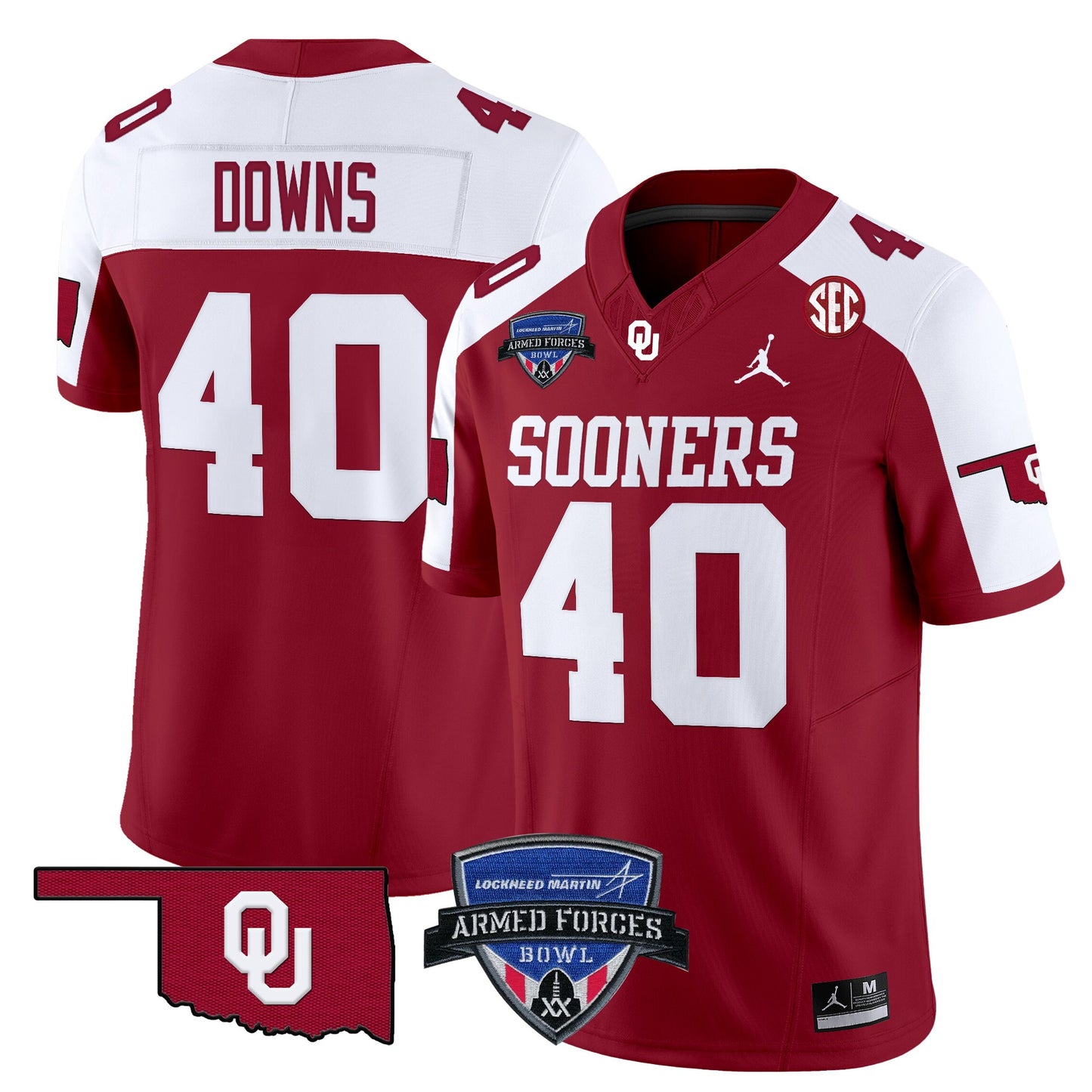 Oklahoma Sooners 2025 Armed Forces Bowl Patch Vapor Limited Jersey - All Stitched