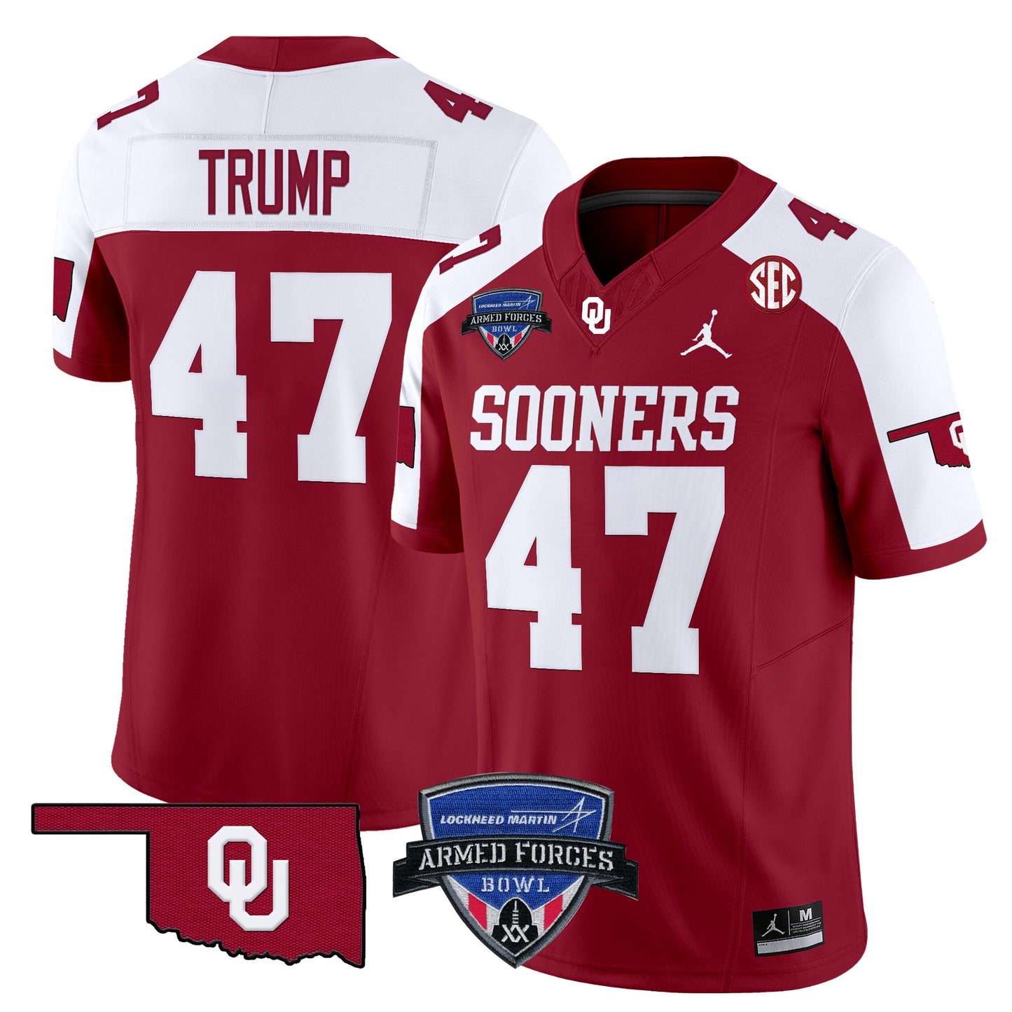 Oklahoma Sooners 2025 Armed Forces Bowl Patch Vapor Limited Jersey - All Stitched