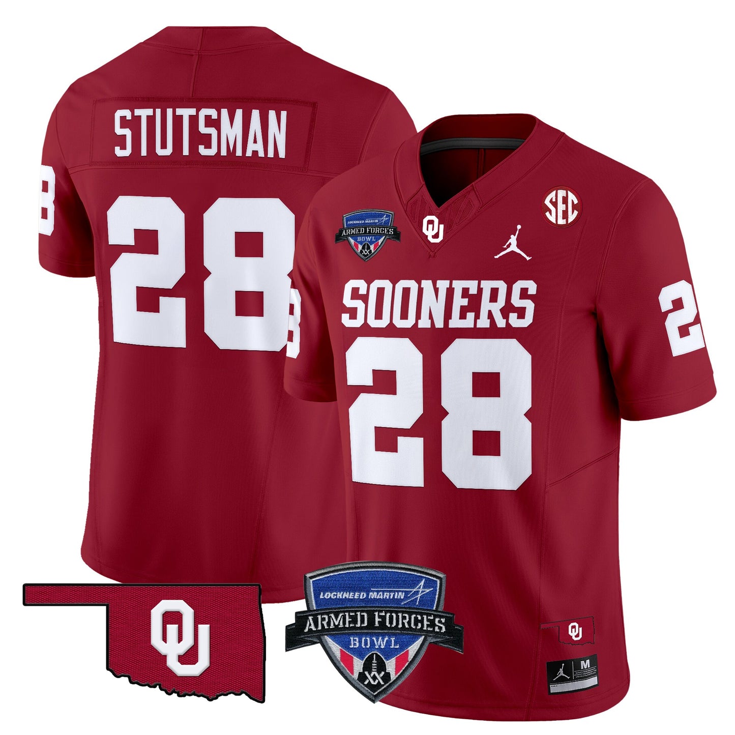 Oklahoma Sooners 2025 Armed Forces Bowl Patch Vapor Limited Jersey - All Stitched