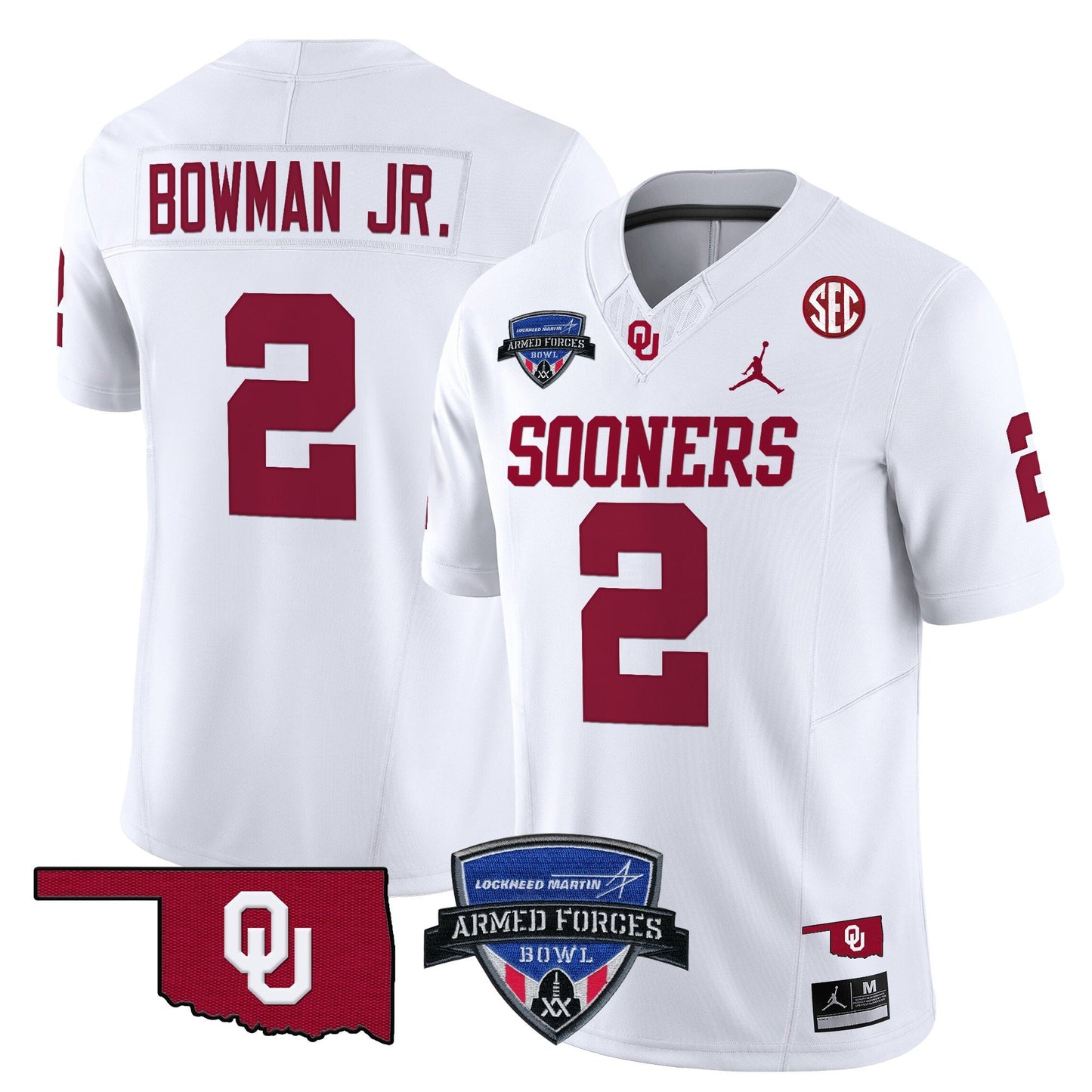 Oklahoma Sooners 2025 Armed Forces Bowl Patch Vapor Limited Jersey - All Stitched