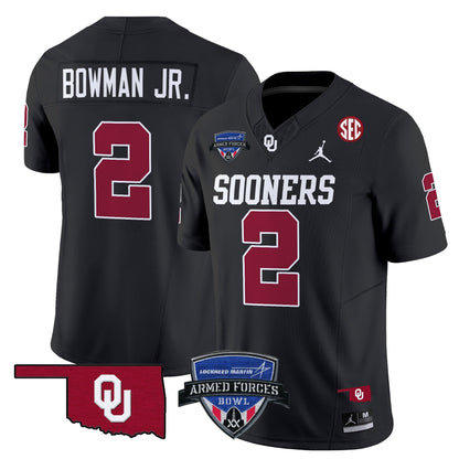 Oklahoma Sooners 2025 Armed Forces Bowl Patch Vapor Limited Jersey - All Stitched