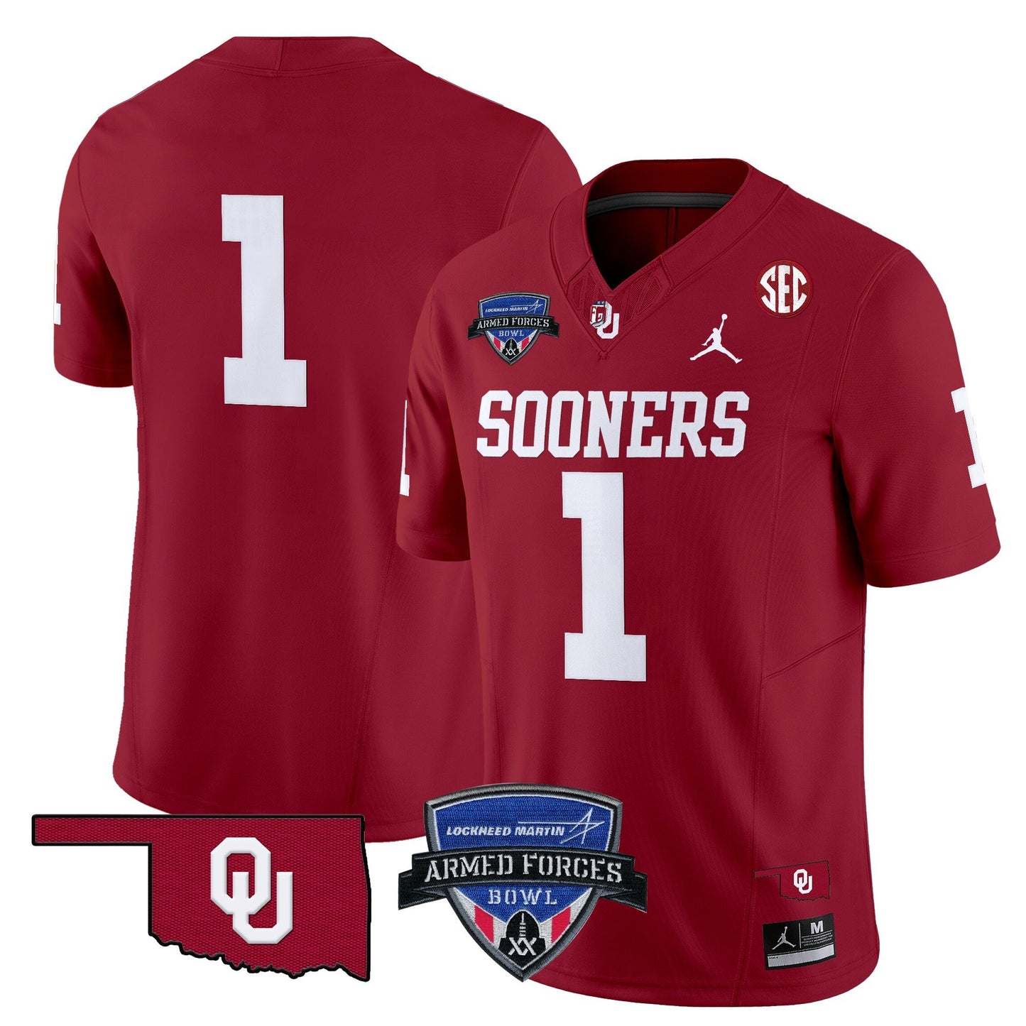 Oklahoma Sooners 2025 Armed Forces Bowl Patch Vapor Limited Jersey - All Stitched