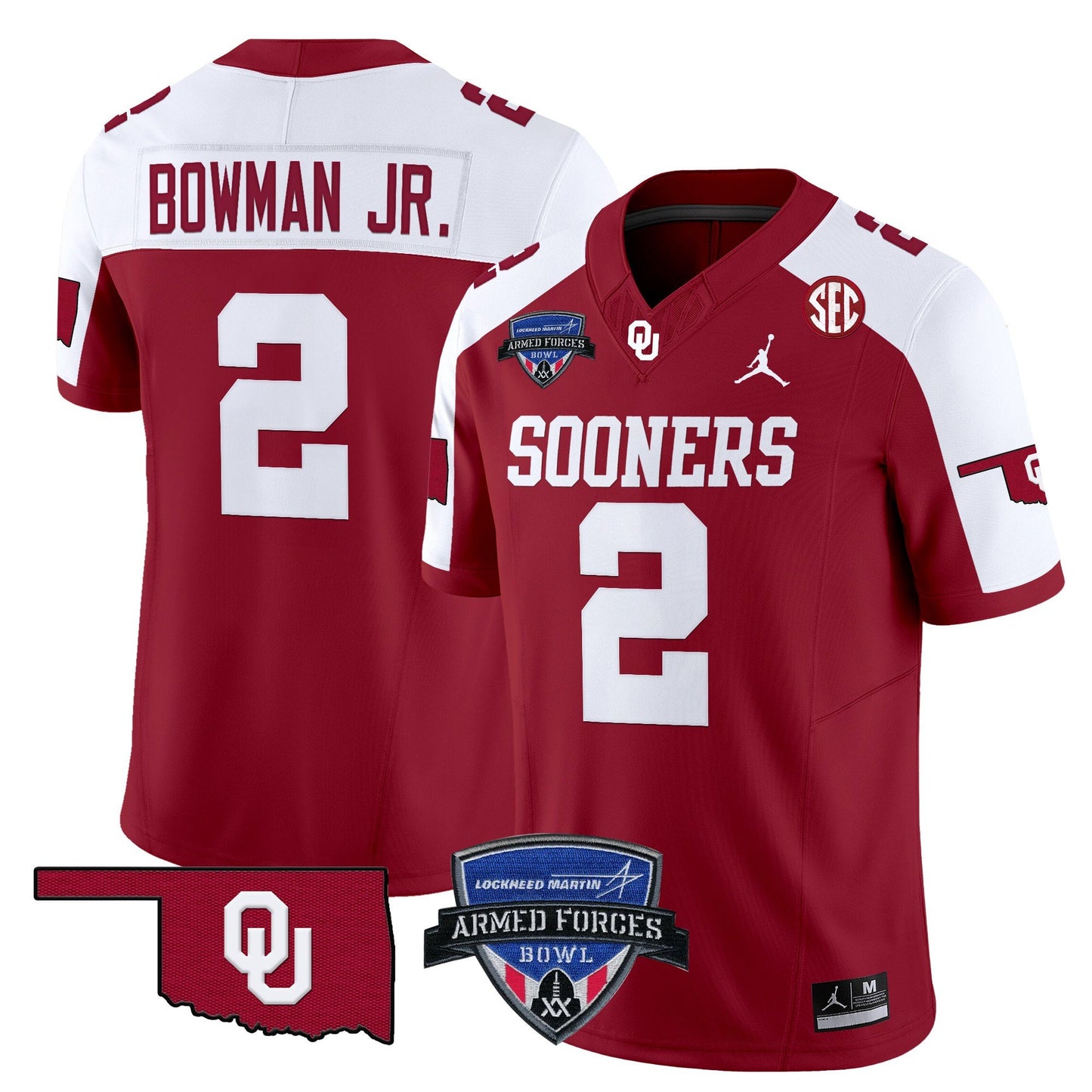 Oklahoma Sooners 2025 Armed Forces Bowl Patch Vapor Limited Jersey - All Stitched