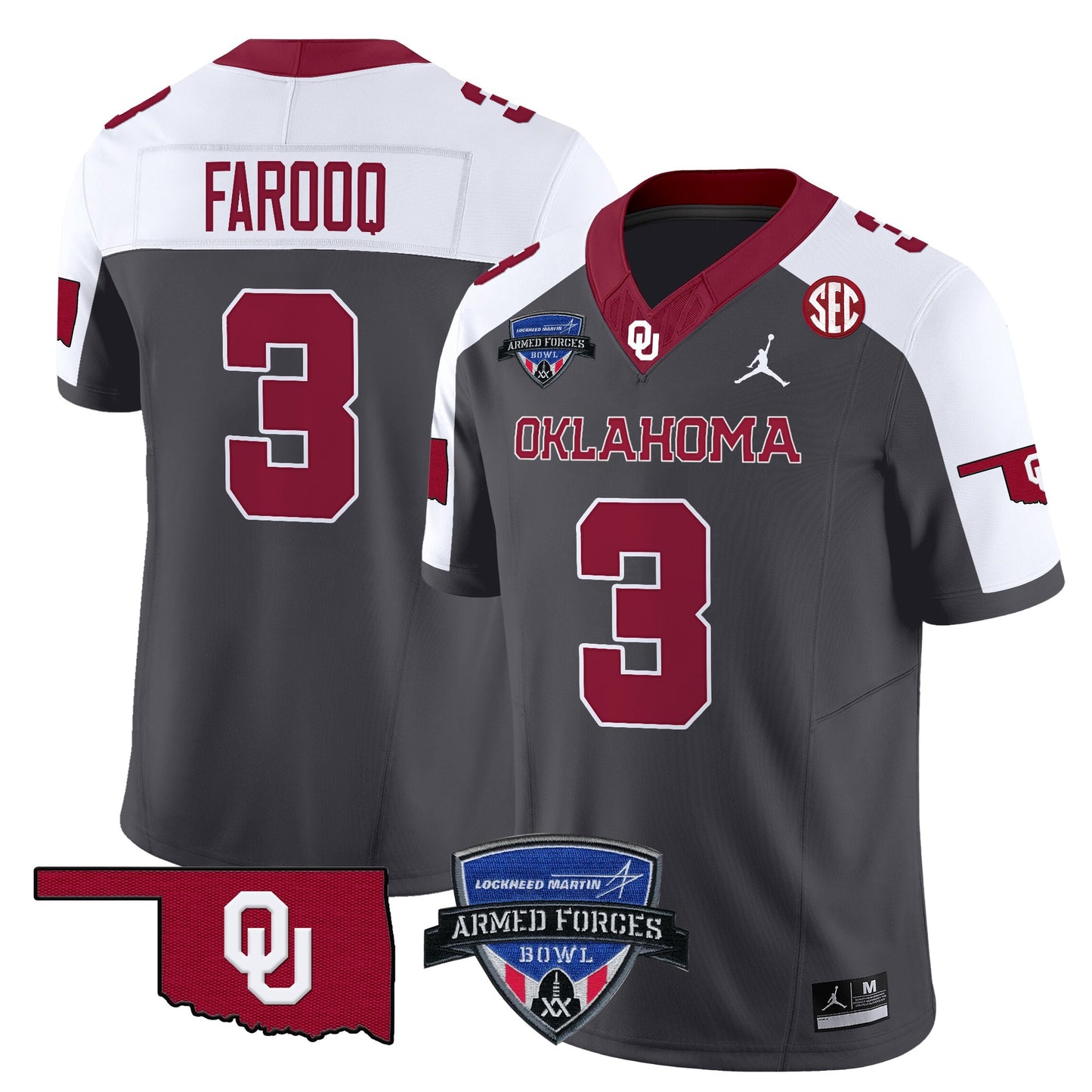 Oklahoma Sooners 2025 Armed Forces Bowl Patch Vapor Limited Jersey - All Stitched