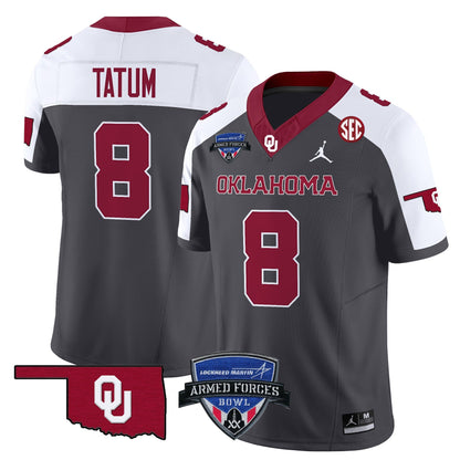 Oklahoma Sooners 2025 Armed Forces Bowl Patch Vapor Limited Jersey - All Stitched