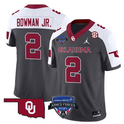 Oklahoma Sooners 2025 Armed Forces Bowl Patch Vapor Limited Jersey - All Stitched