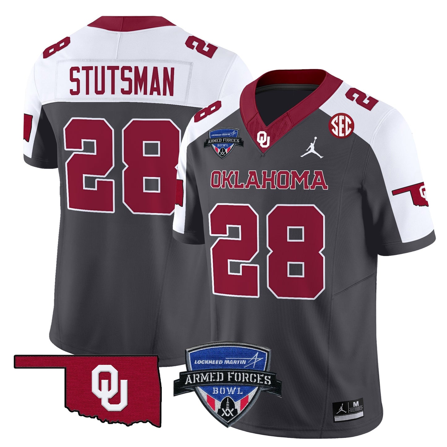 Oklahoma Sooners 2025 Armed Forces Bowl Patch Vapor Limited Jersey - All Stitched