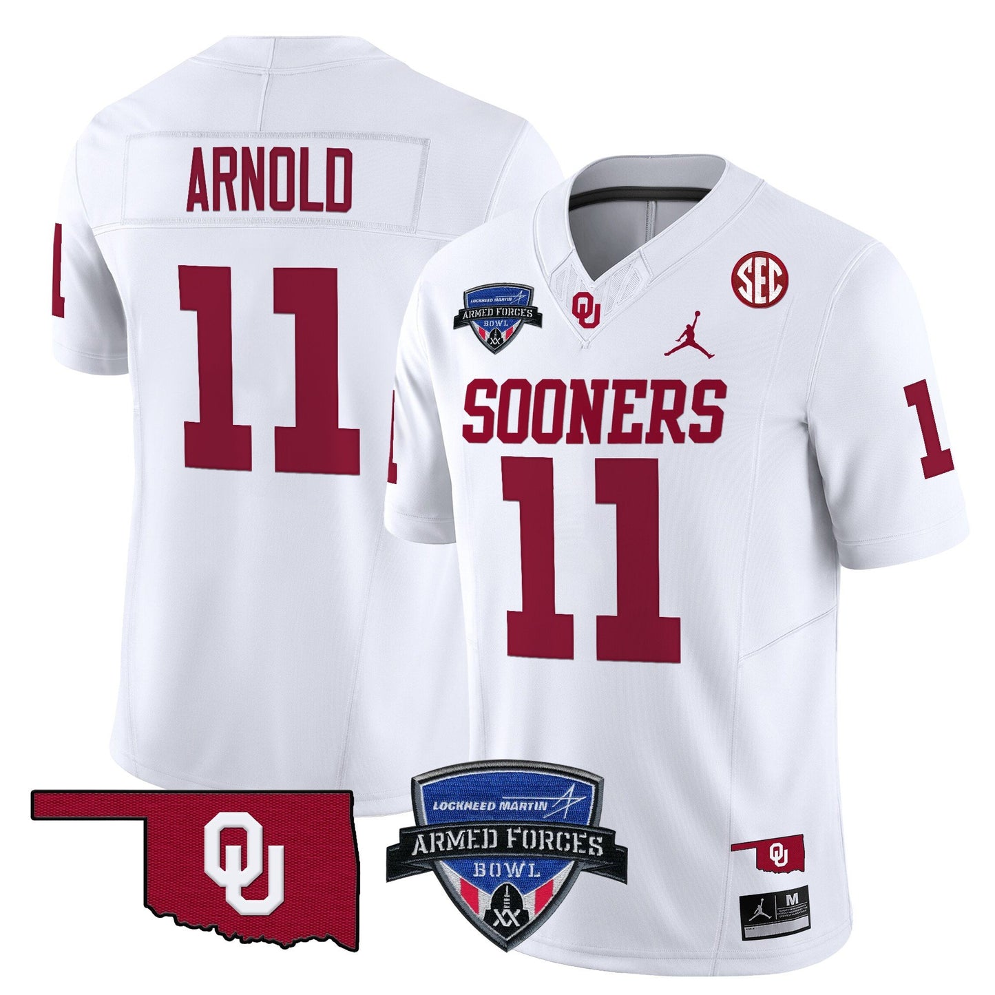 Oklahoma Sooners 2025 Armed Forces Bowl Patch Vapor Limited Jersey - All Stitched